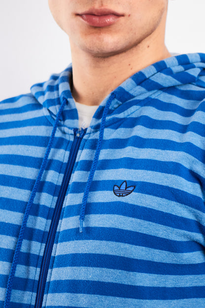 2000 Adidas Striped Full Zip Hoodie (M)