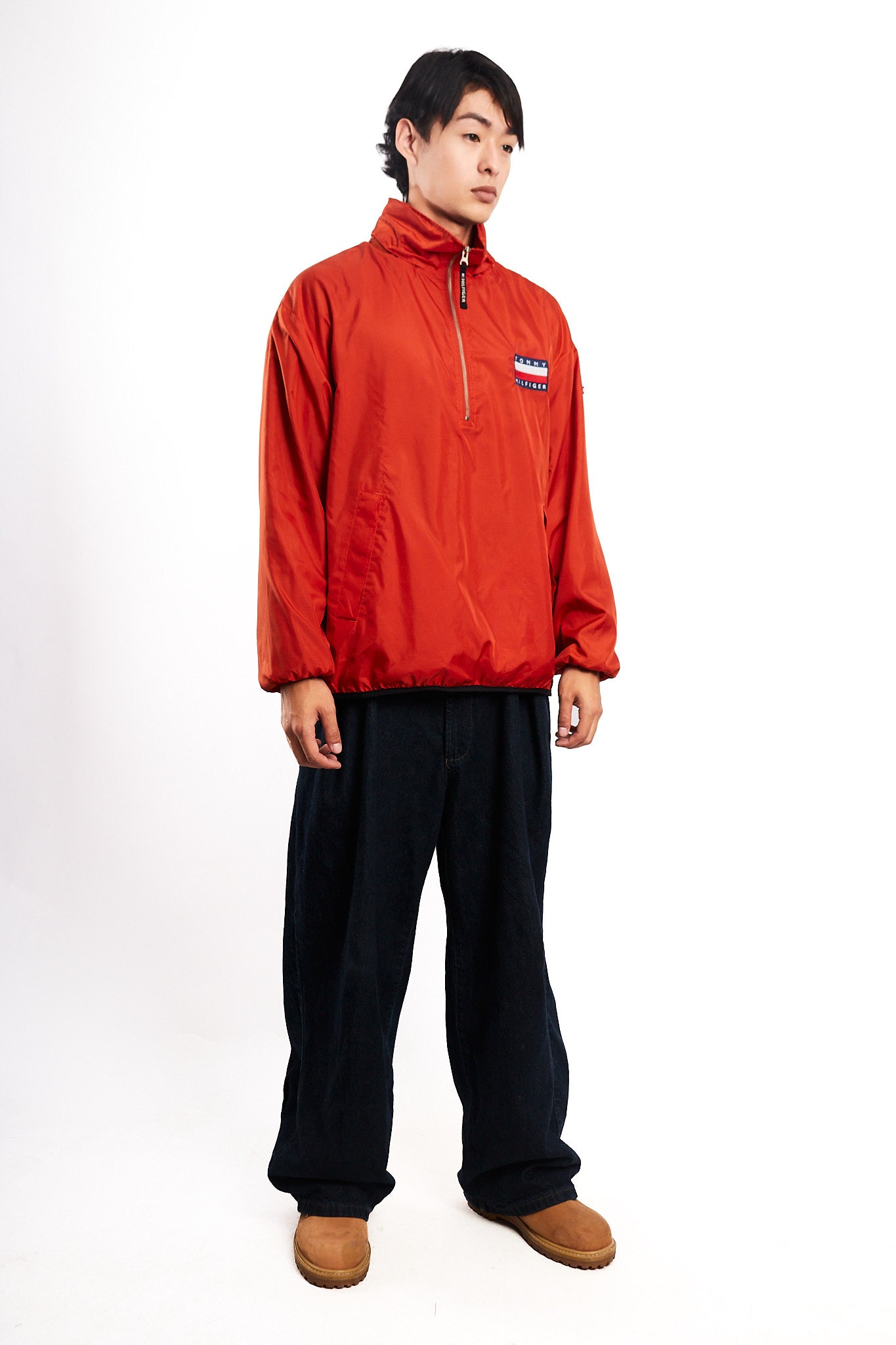 1990 Vintage Tommy Hilfiger Orange Quarter Zip (M)