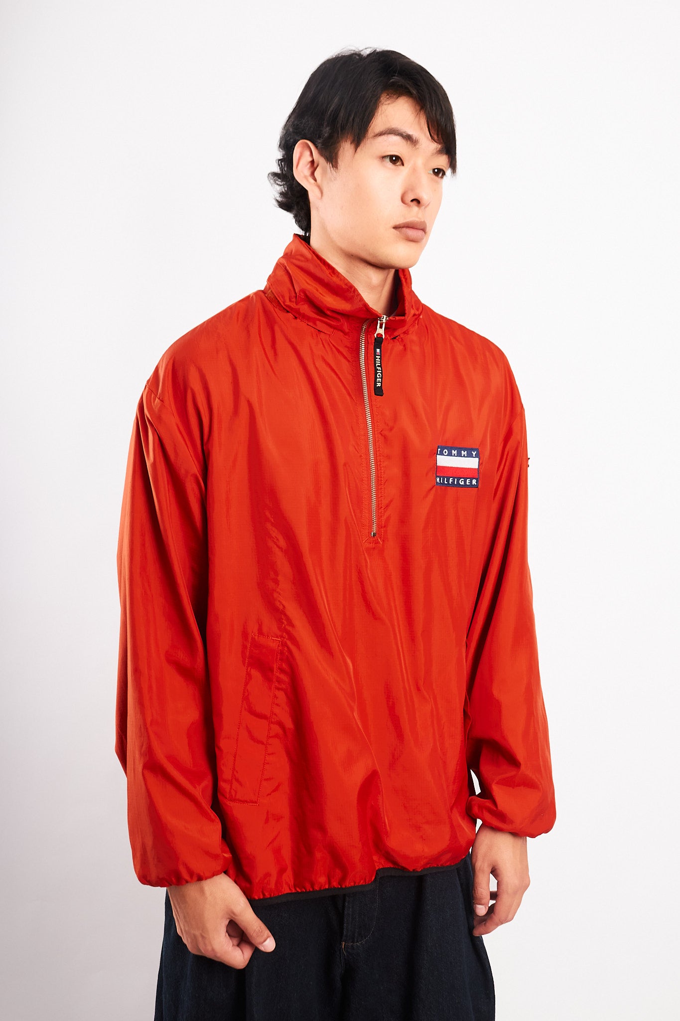 1990 Vintage Tommy Hilfiger Orange Quarter Zip (M)