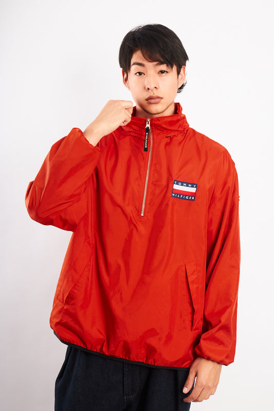 1990 Vintage Tommy Hilfiger Orange Quarter Zip (M)