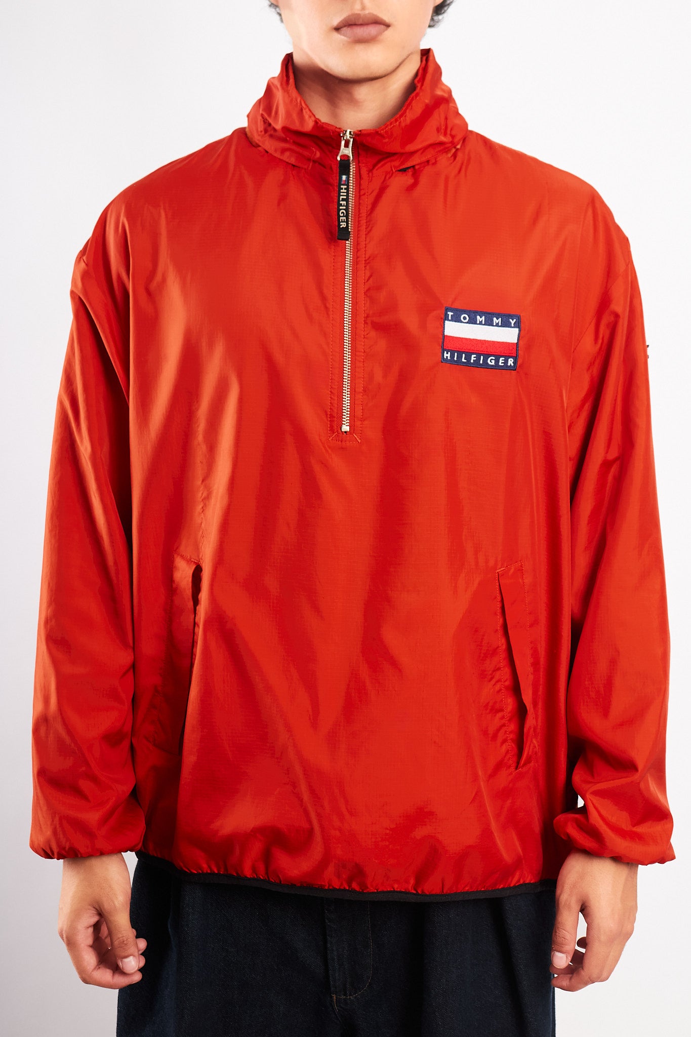 1990 Vintage Tommy Hilfiger Orange Quarter Zip (M)