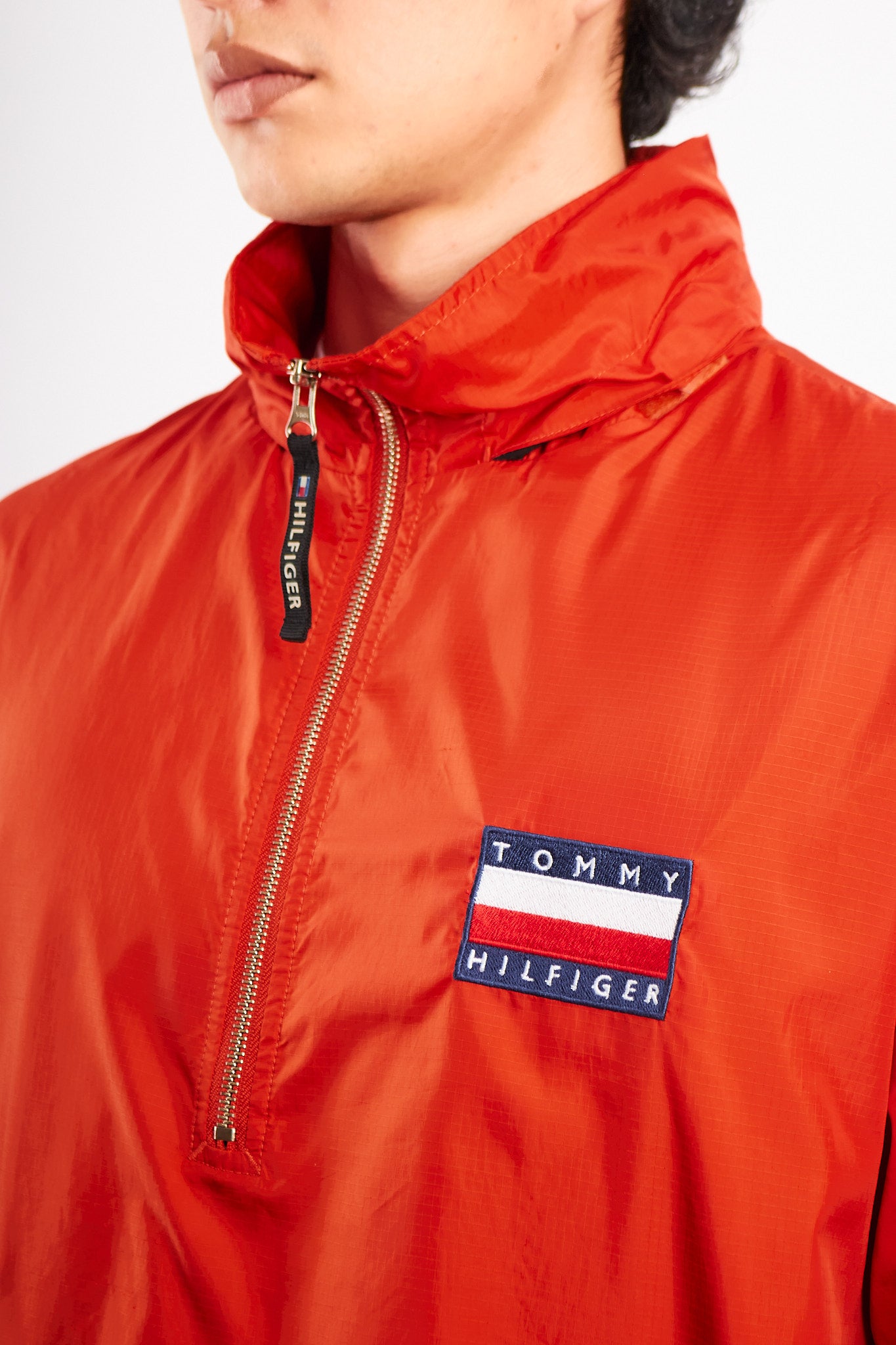1990 Vintage Tommy Hilfiger Orange Quarter Zip (M)