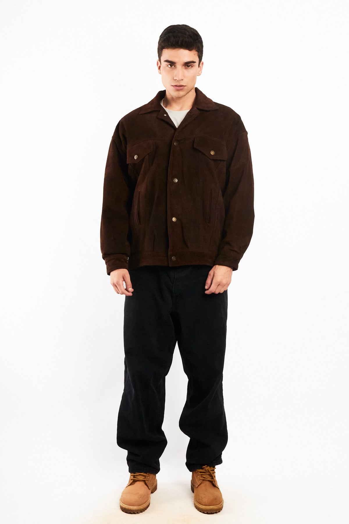 2000 Vintage Leather Suede Trucker Jacket (L)