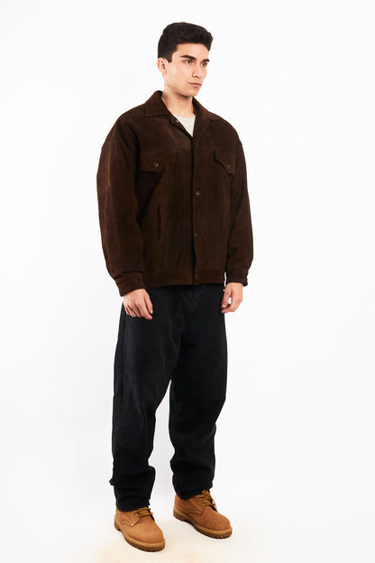 2000 Vintage Leather Suede Trucker Jacket (L)