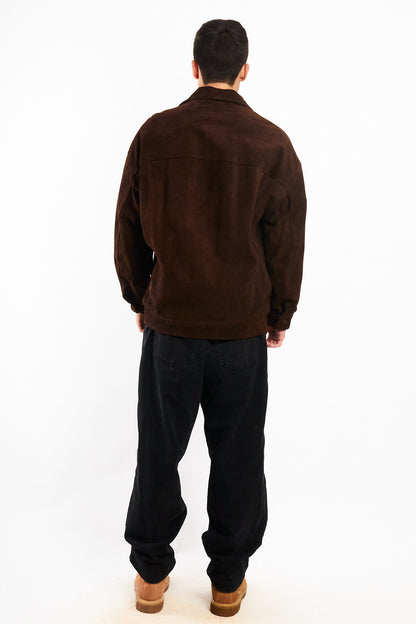 2000 Vintage Leather Suede Trucker Jacket (L)