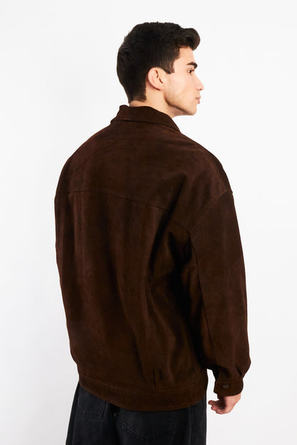 2000 Vintage Leather Suede Trucker Jacket (L)