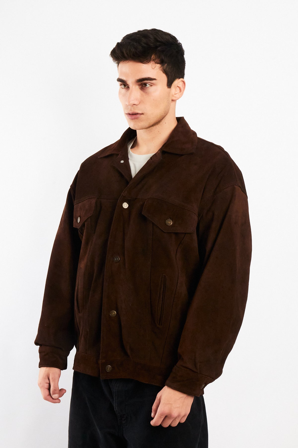 2000 Vintage Leather Suede Trucker Jacket (L)