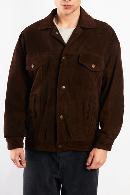 2000 Vintage Leather Suede Trucker Jacket (L)