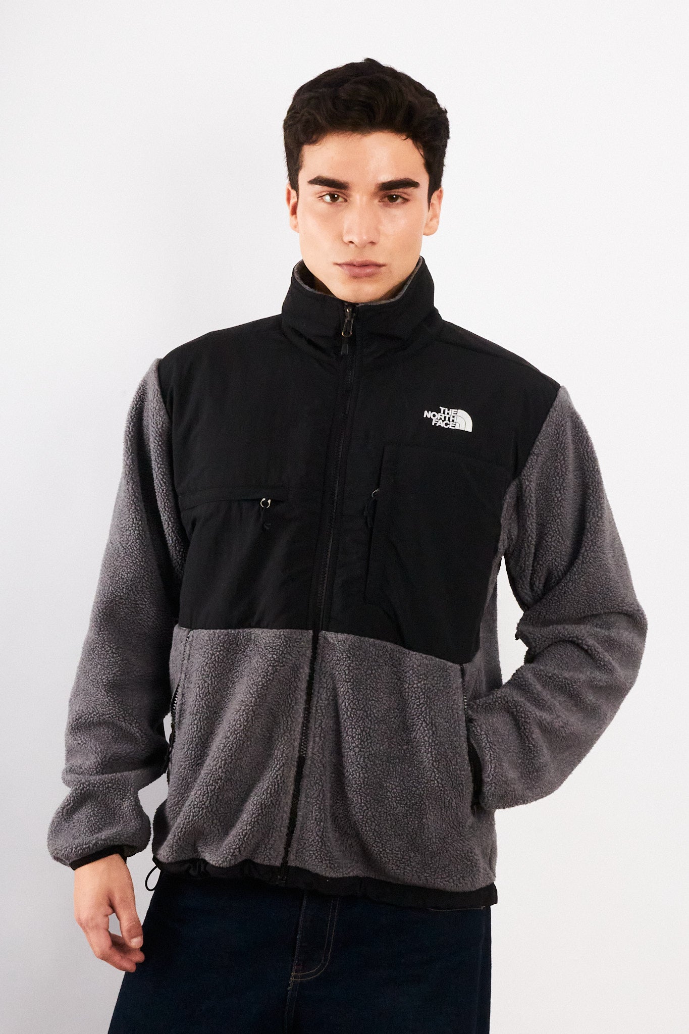 2000 Vintage North Face Retro Gray Denali Jacket (M)