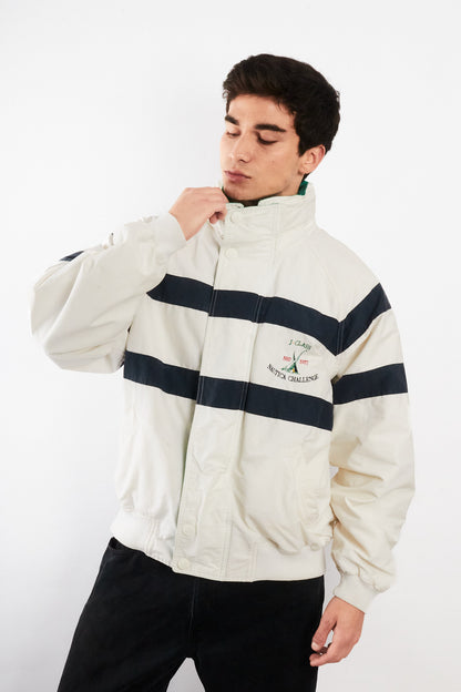 1990 Vintage Nautica J-Class Striped Jacket (L)