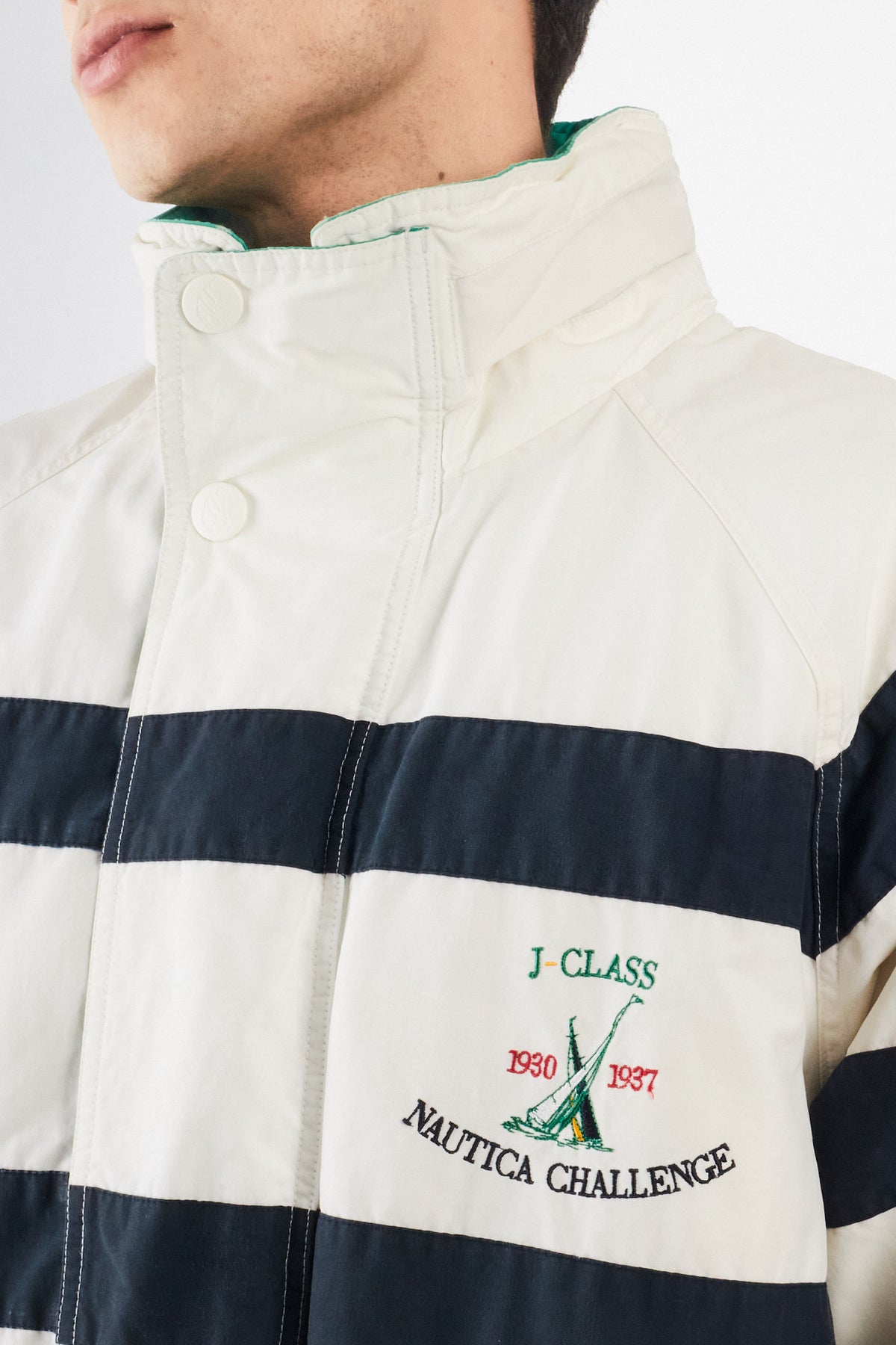 1990 Vintage Nautica J-Class Striped Jacket (L)