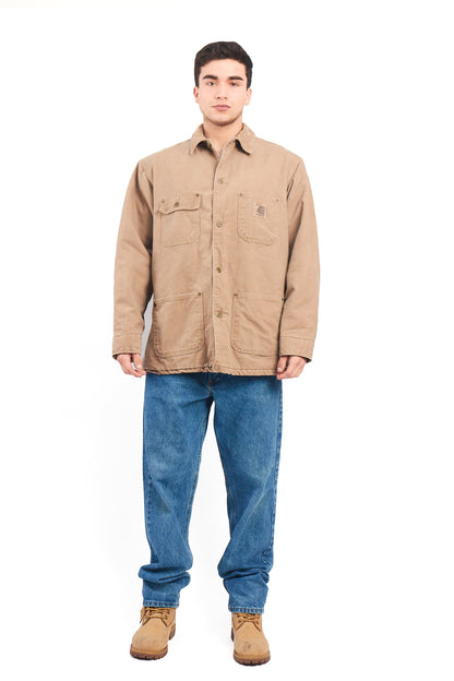 Vintage Carhartt Wheat Michigan Chore Coat (L)