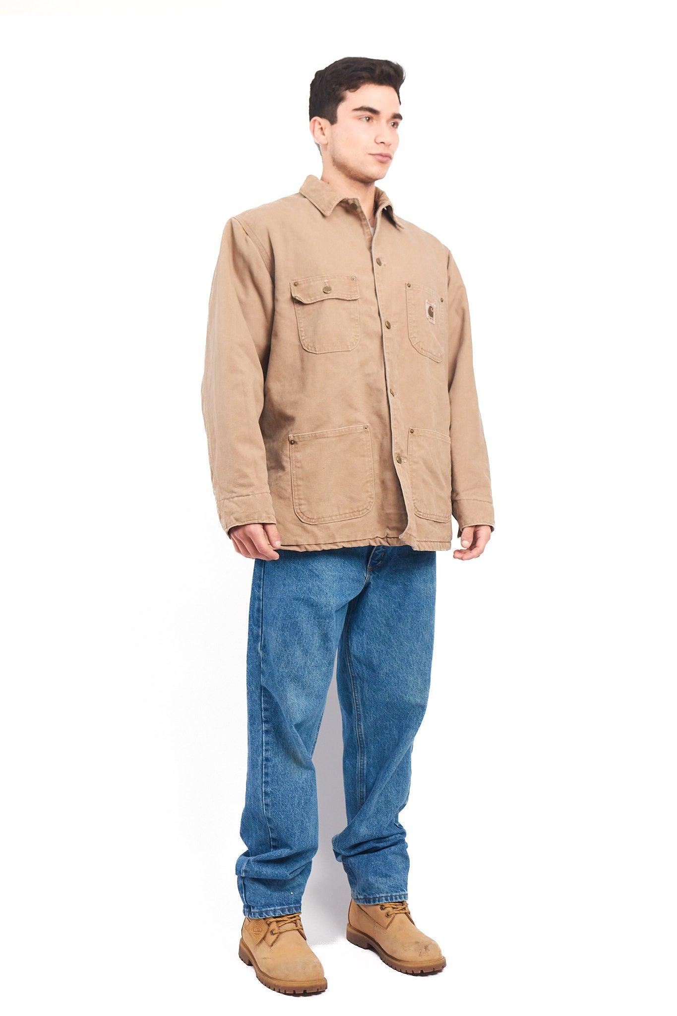 Vintage Carhartt Wheat Michigan Chore Coat (L)