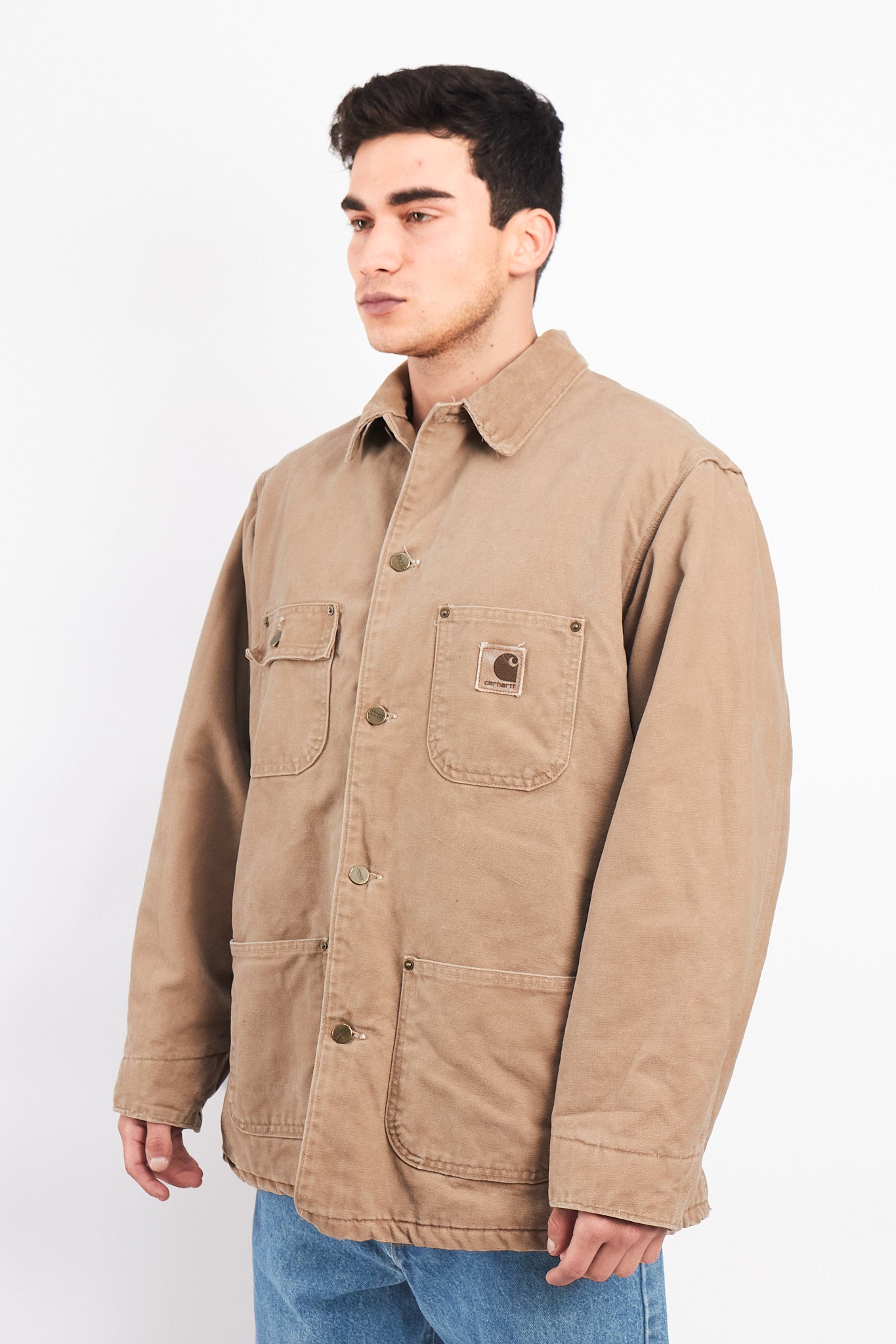 Vintage Carhartt Wheat Michigan Chore Coat (L)