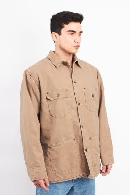 Vintage Carhartt Wheat Michigan Chore Coat (L)