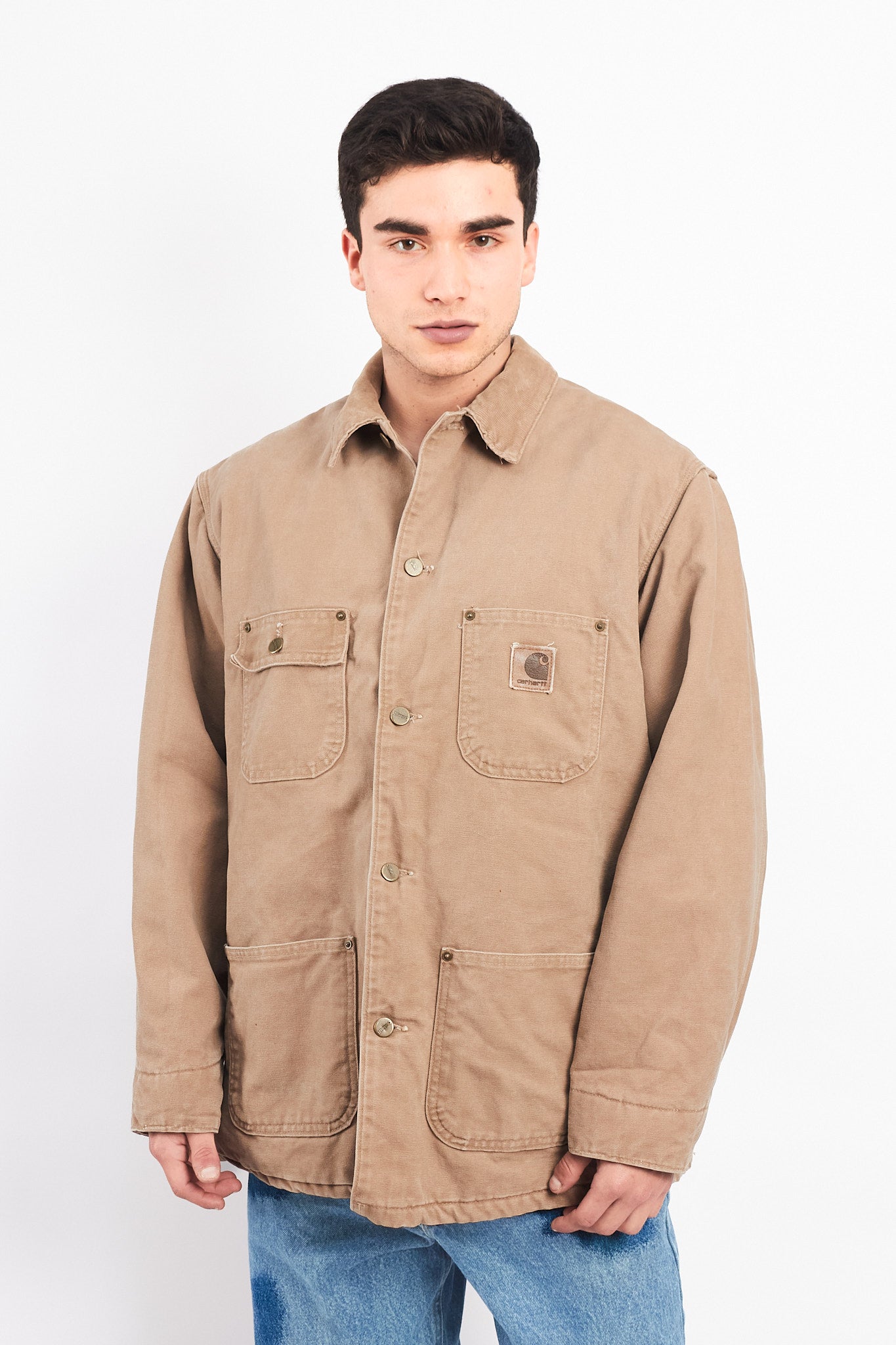 Vintage Carhartt Wheat Michigan Chore Coat (L)