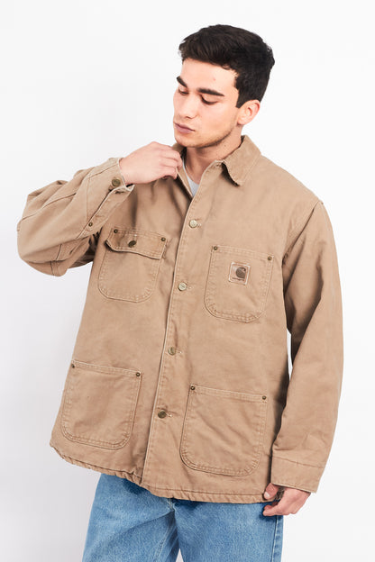 Vintage Carhartt Wheat Michigan Chore Coat (L)