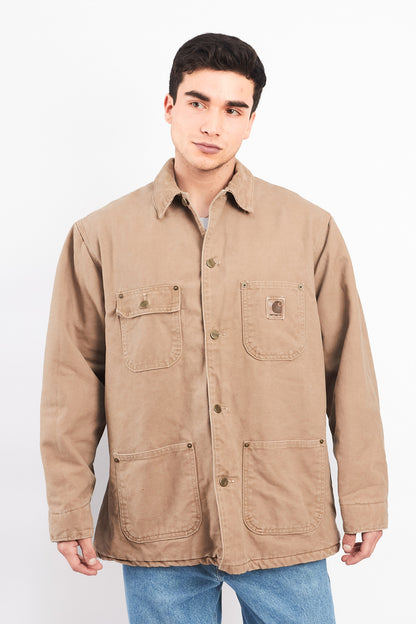 Vintage Carhartt Wheat Michigan Chore Coat (L)