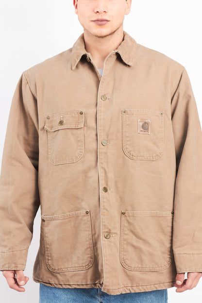 Vintage Carhartt Wheat Michigan Chore Coat (L)