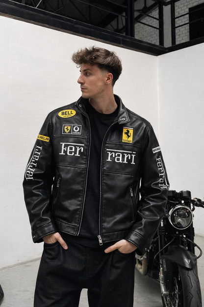 Ferrari Black Vegan Leather Jacket