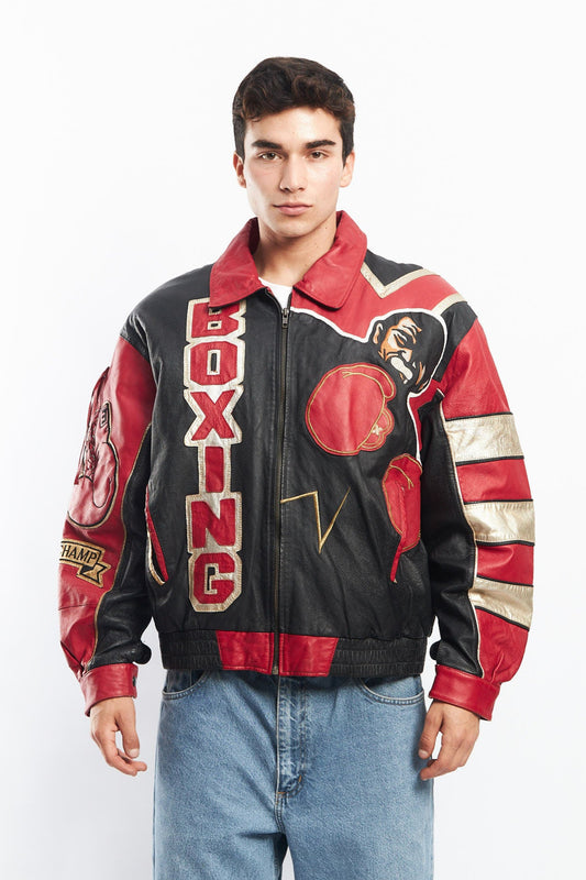 1990 "Mike Tyson" Boxing Knockout World Champ Leather Jacket (M/L)