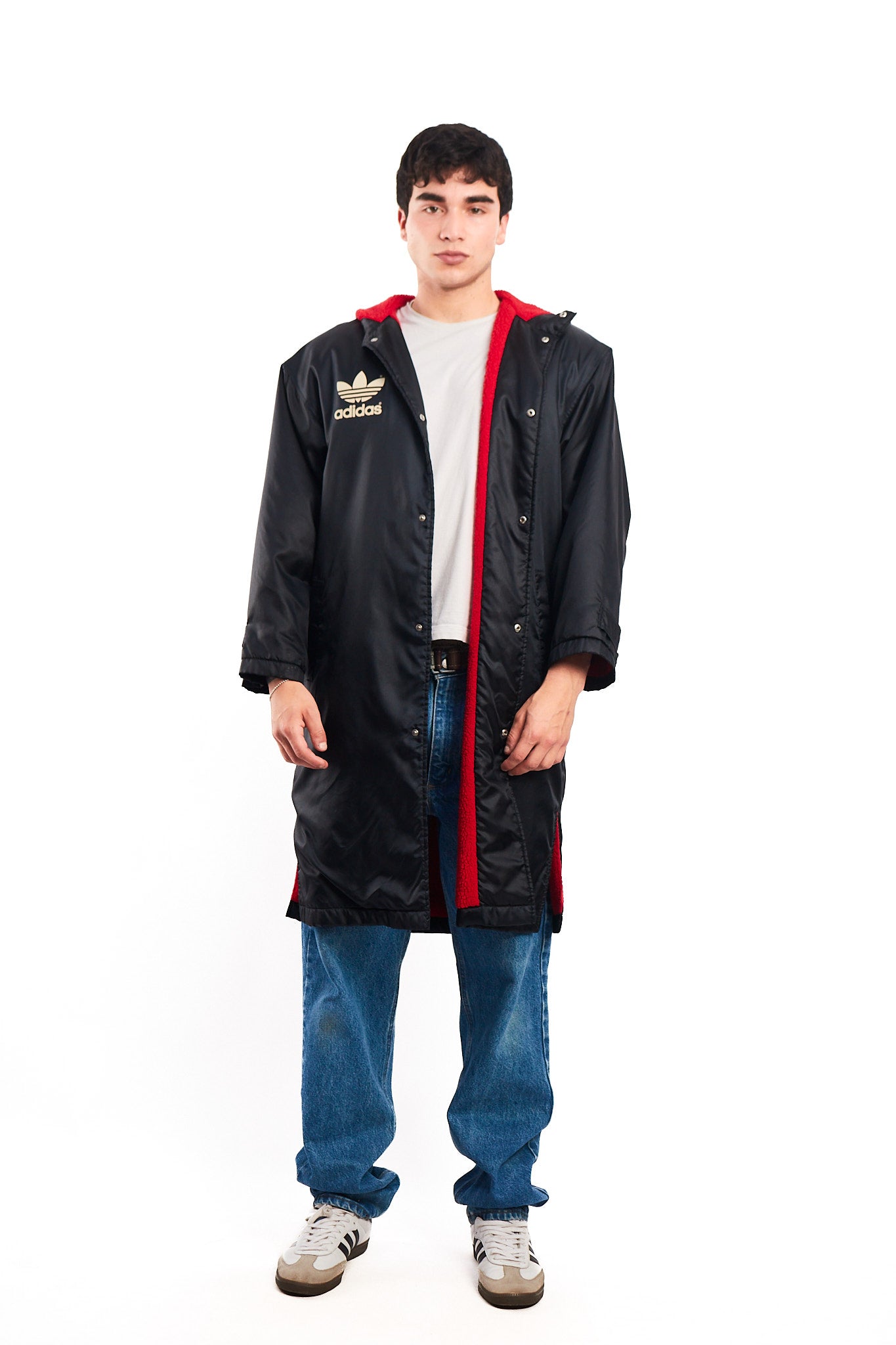 1990 Vintage Adidas x Descente Big Logo Hooded Long Jacket (M/L)