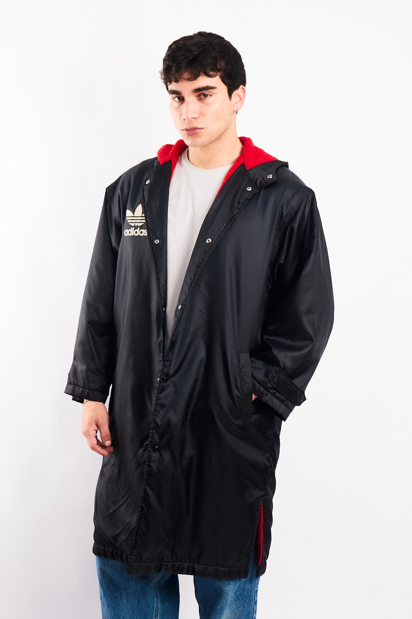 1990 Vintage Adidas x Descente Big Logo Hooded Long Jacket (M/L)