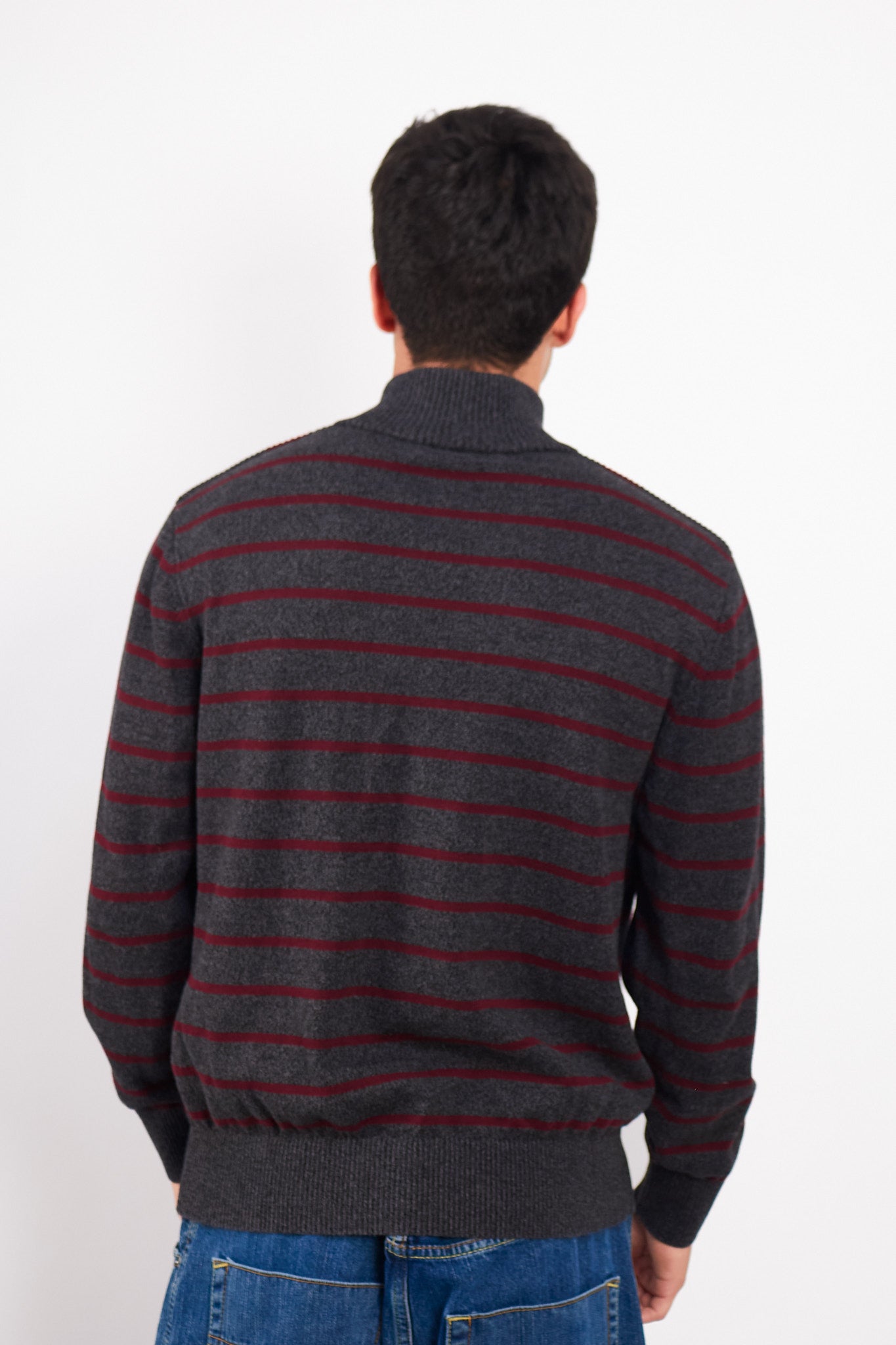 2000 Nautica Striped Cotton Quarter Zip(M/L)