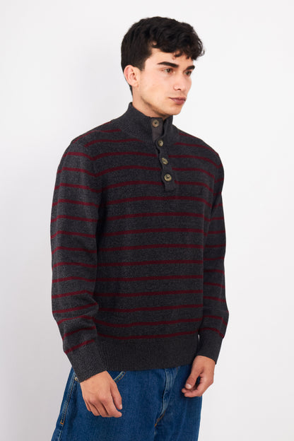 2000 Nautica Striped Cotton Quarter Zip(M/L)