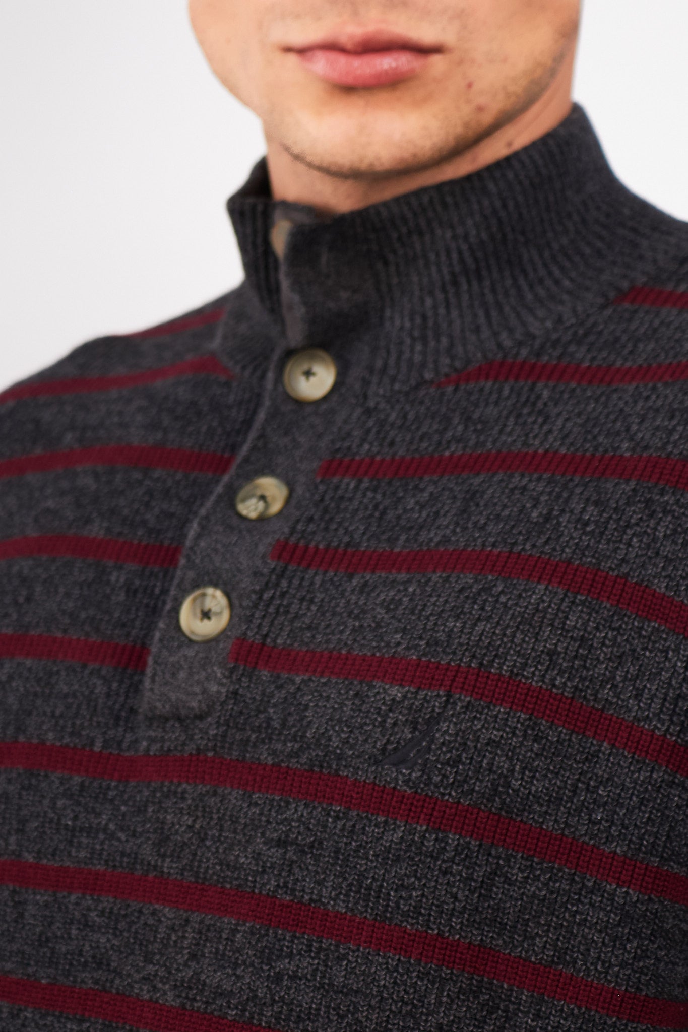 2000 Nautica Striped Cotton Quarter Zip(M/L)