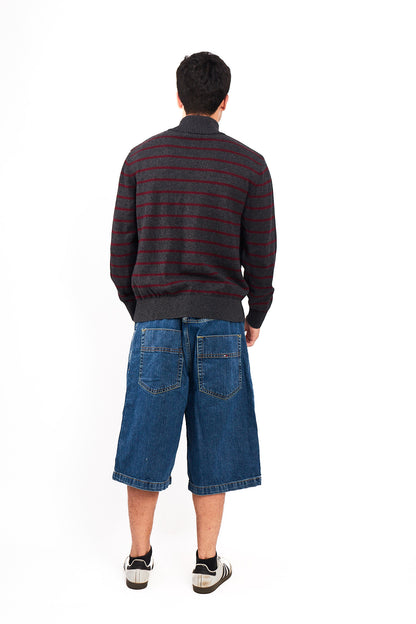 2000 Nautica Striped Cotton Quarter Zip(M/L)