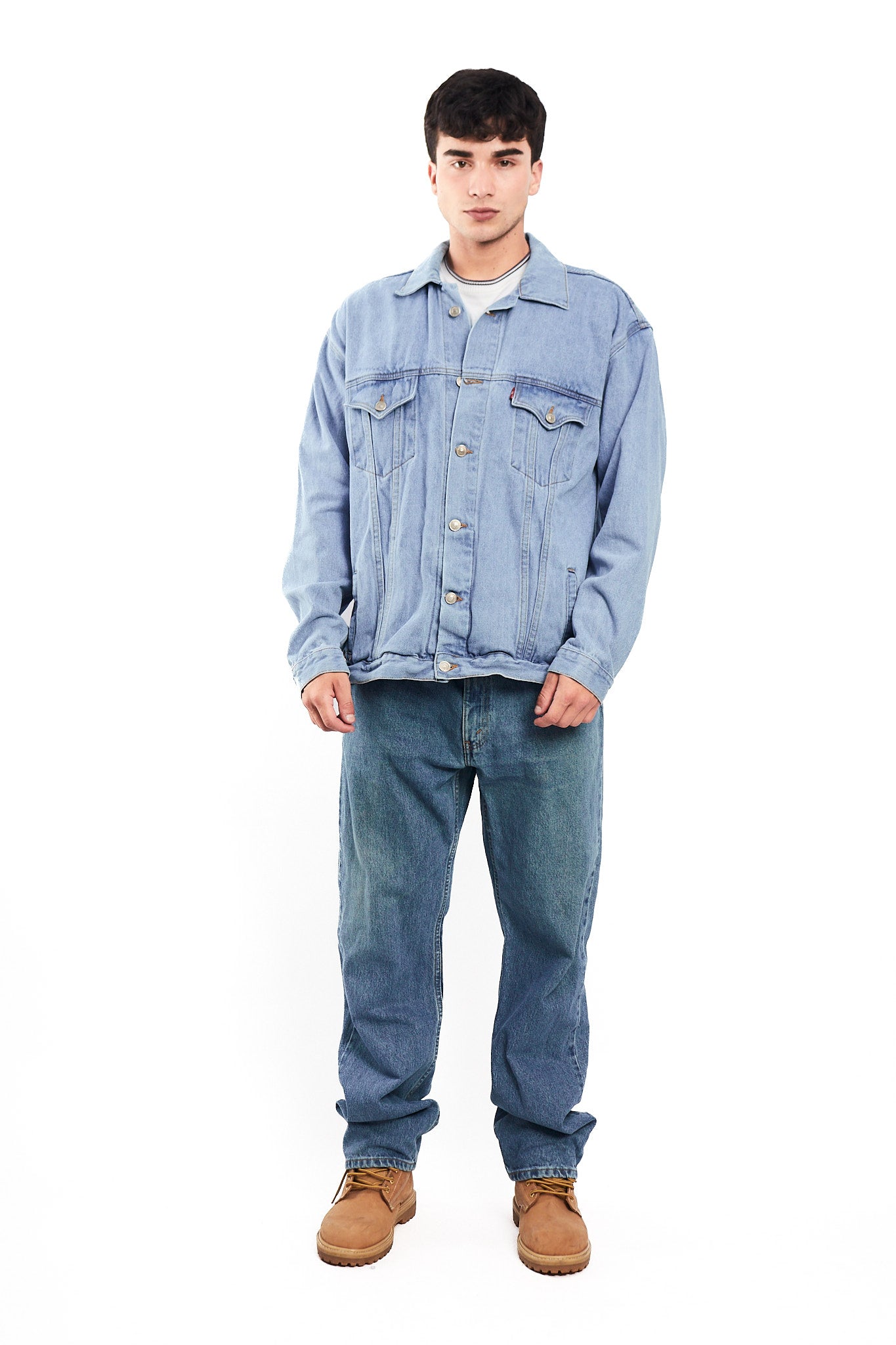 90s Vintage Levi's Light Blue Trucker Jacket (L/XL)