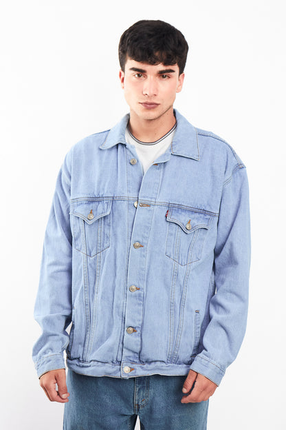 90s Vintage Levi's Light Blue Trucker Jacket (L/XL)