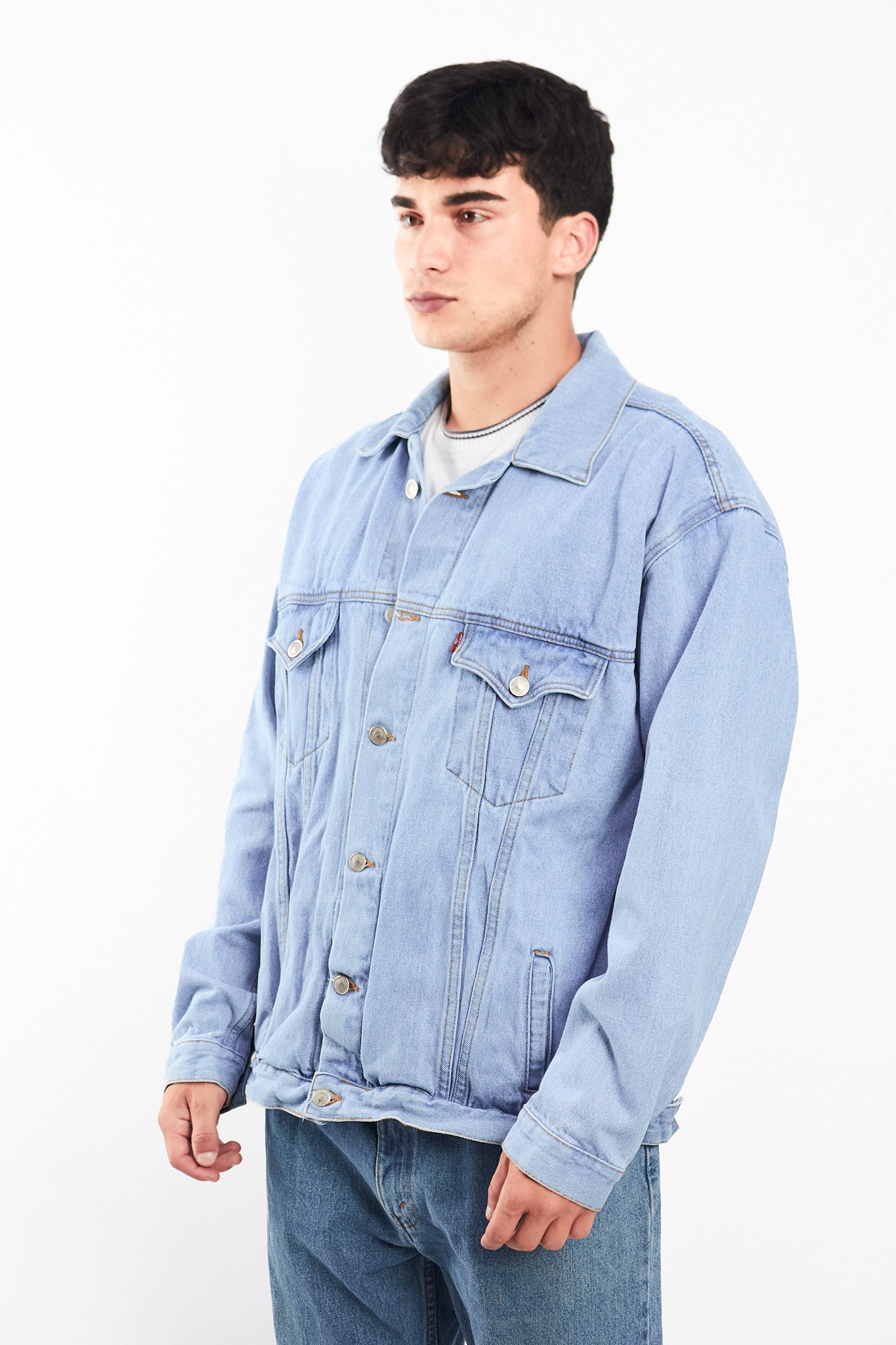 90s Vintage Levi's Light Blue Trucker Jacket (L/XL)
