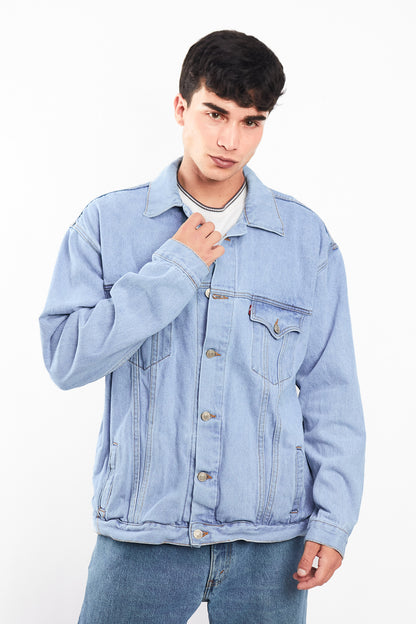 90s Vintage Levi's Light Blue Trucker Jacket (L/XL)