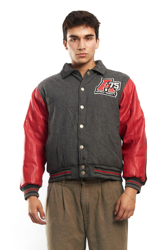 2000 Avirex Reversible Vegan Leather Varsity Jacket (S/M)