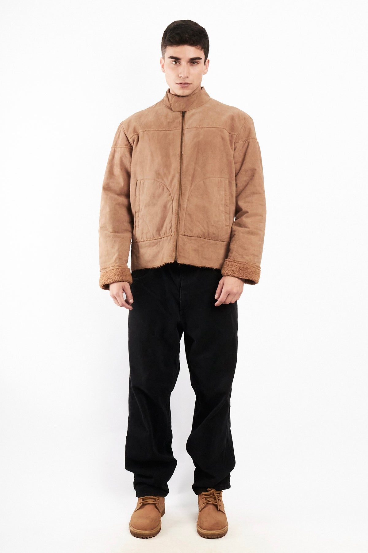 2000 Vintage Suede Sherpa Jacket (M)