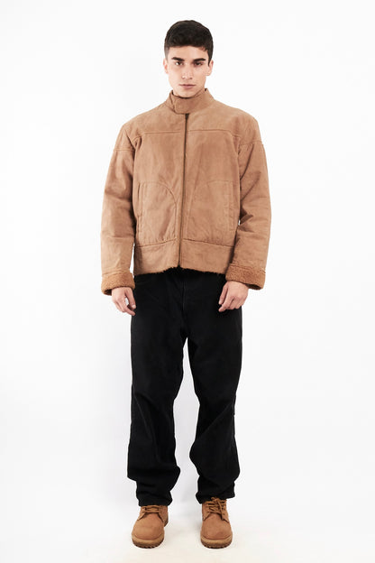 2000 Vintage Suede Sherpa Jacket (M)