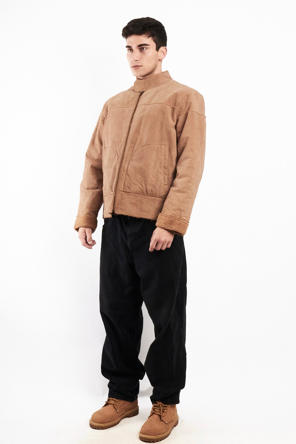 2000 Vintage Suede Sherpa Jacket (M)