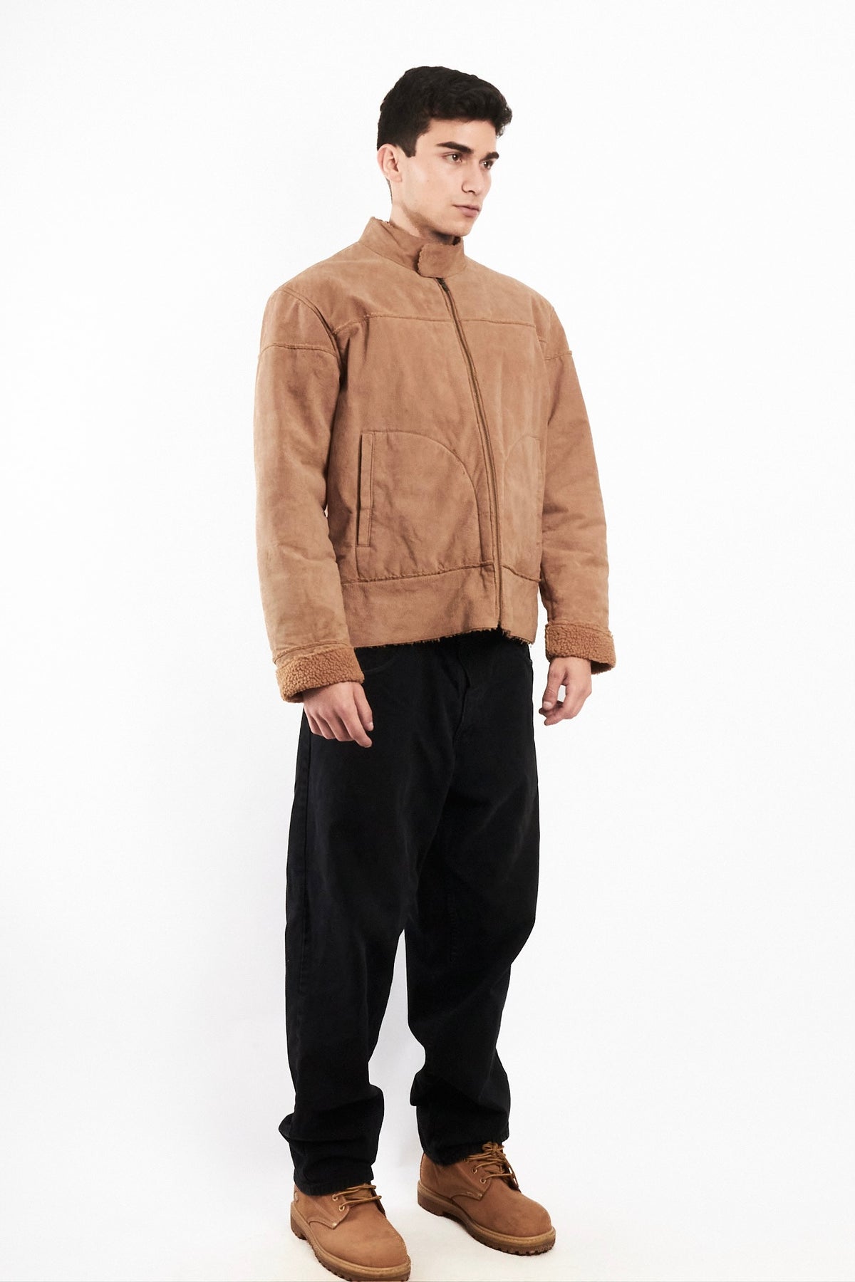 2000 Vintage Suede Sherpa Jacket (M)