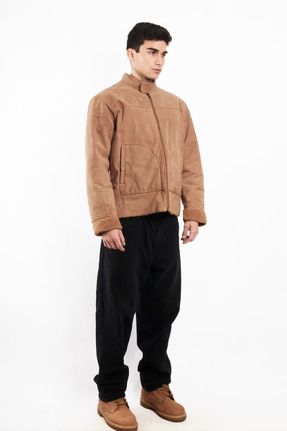 2000 Vintage Suede Sherpa Jacket (M)