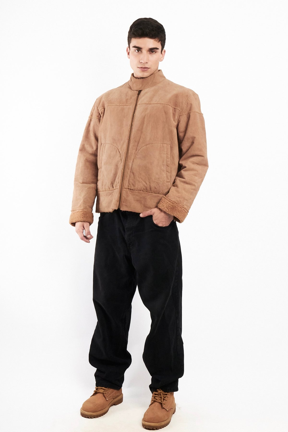 2000 Vintage Suede Sherpa Jacket (M)