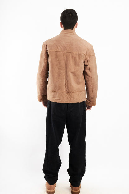 2000 Vintage Suede Sherpa Jacket (M)