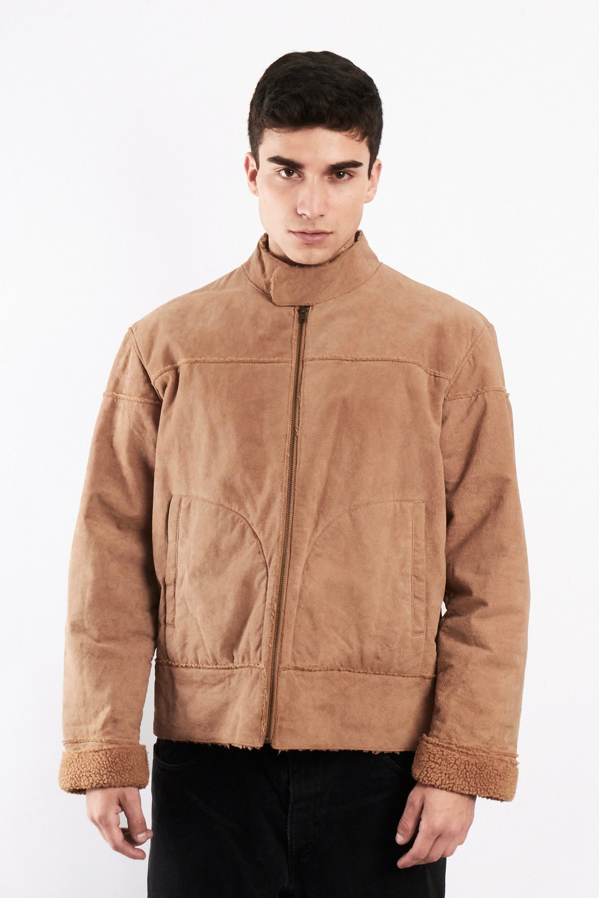 2000 Vintage Suede Sherpa Jacket (M)