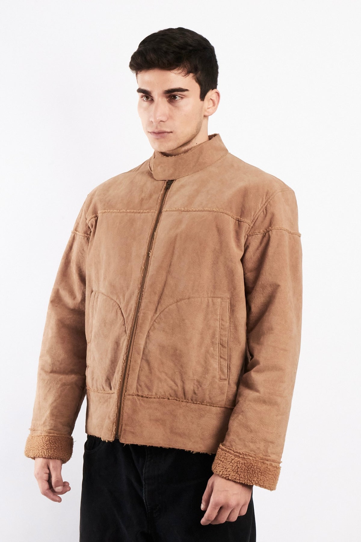 2000 Vintage Suede Sherpa Jacket (M)