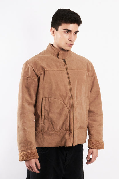 2000 Vintage Suede Sherpa Jacket (M)