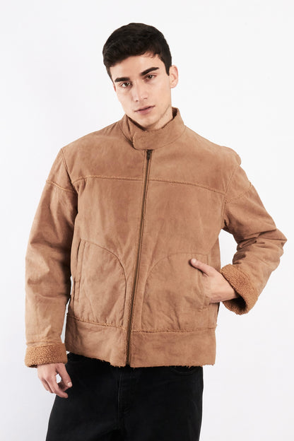 2000 Vintage Suede Sherpa Jacket (M)