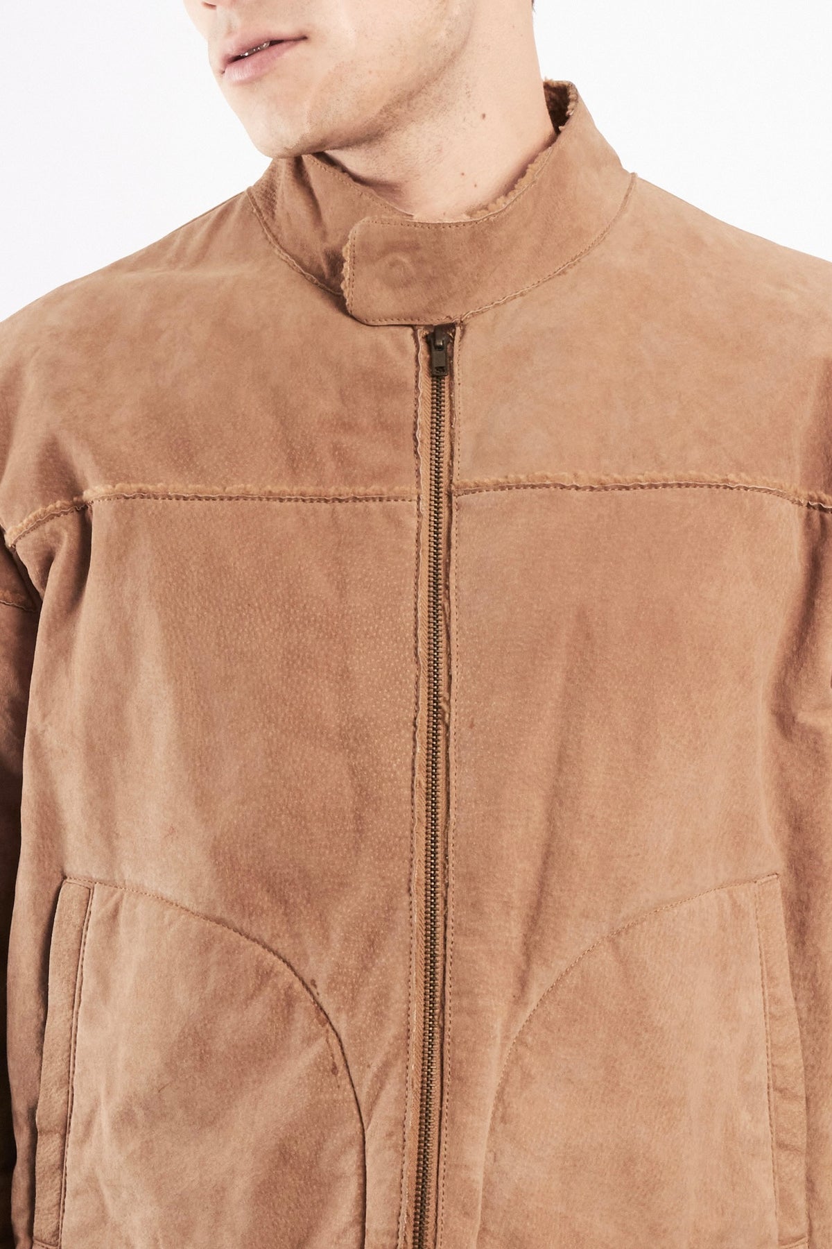 2000 Vintage Suede Sherpa Jacket (M)