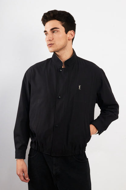 2000 Vintage Yves Saint Laurent Navy Bomber Jacket (S/M)