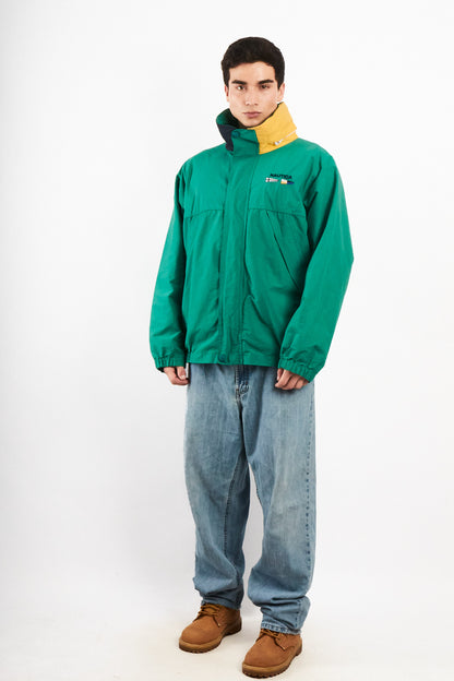 1990 Vintage Nautica Sailing Flag Colorblock Impermeable Jacket (L)